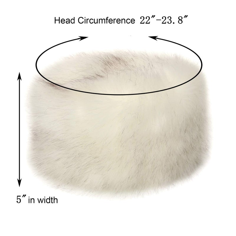 LA CARRIE Women's Faux Fur Hat for Winter with Stretch Cossack Russion Style(White) - Image 3